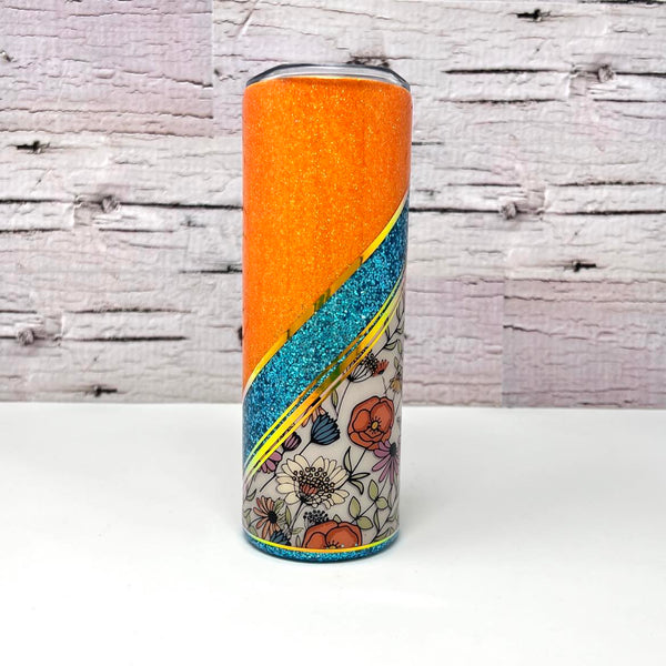 Ready to Ship Tumbler - Orange & Teal V-split