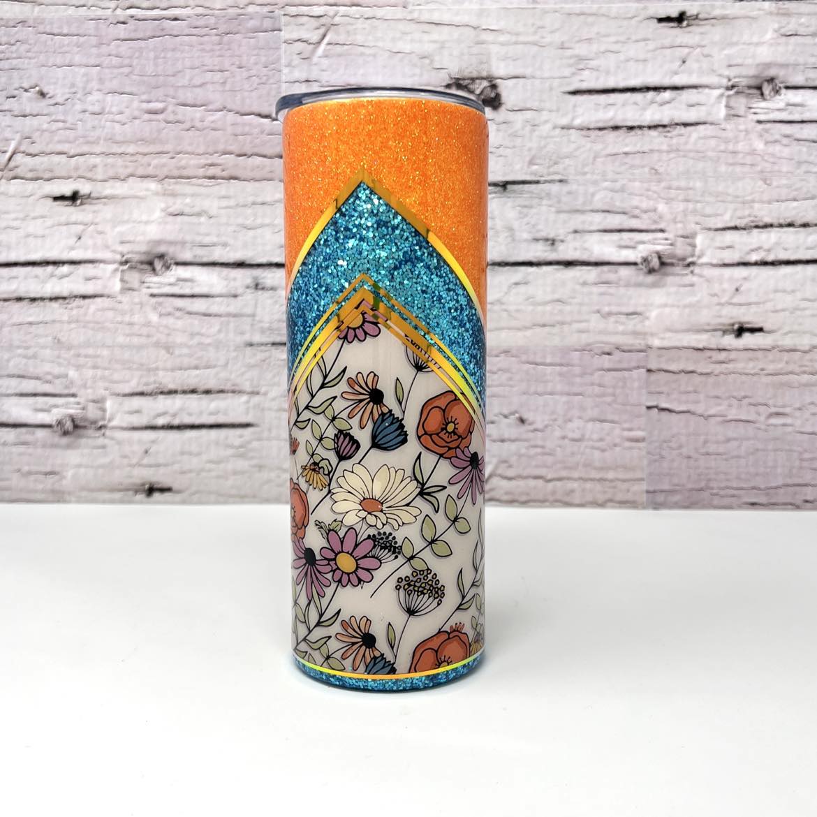 Ready to Ship Tumbler - Orange & Teal V-split