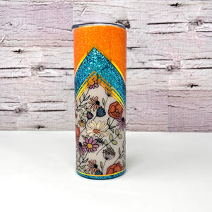 Ready to Ship Tumbler - Orange & Teal V-split