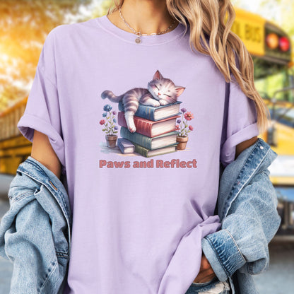 Paws and Reflect - Book Lover Shirt  BO011