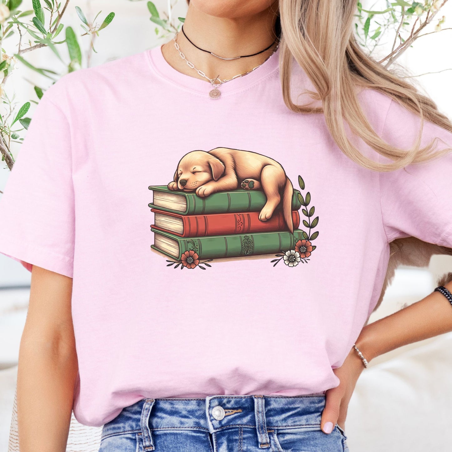 Sleeping Puppy on Books - Book Lovers - BO010