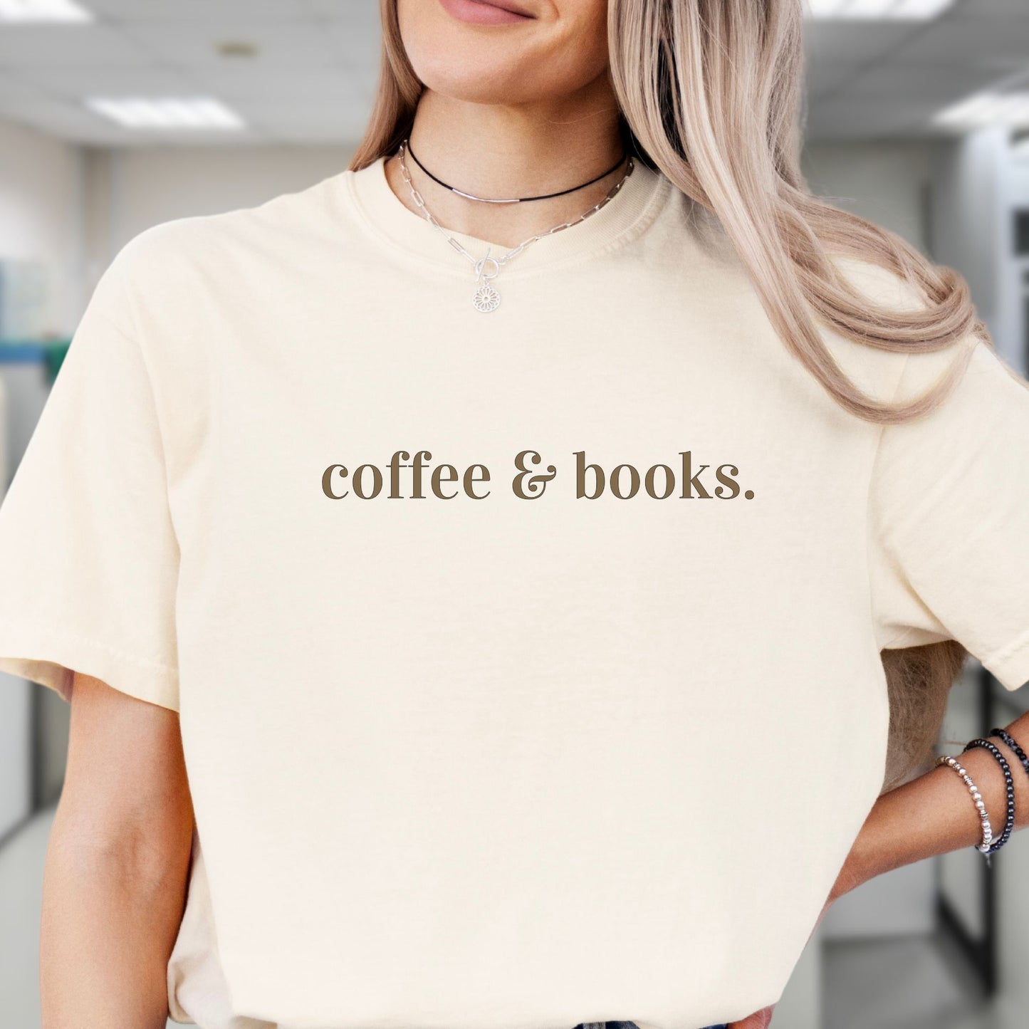 Coffee & Books, Book Lover T-Shirt BO013
