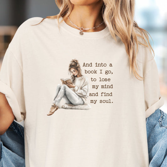 Into A Book I Go, Book Lover's T-Shirt BO002