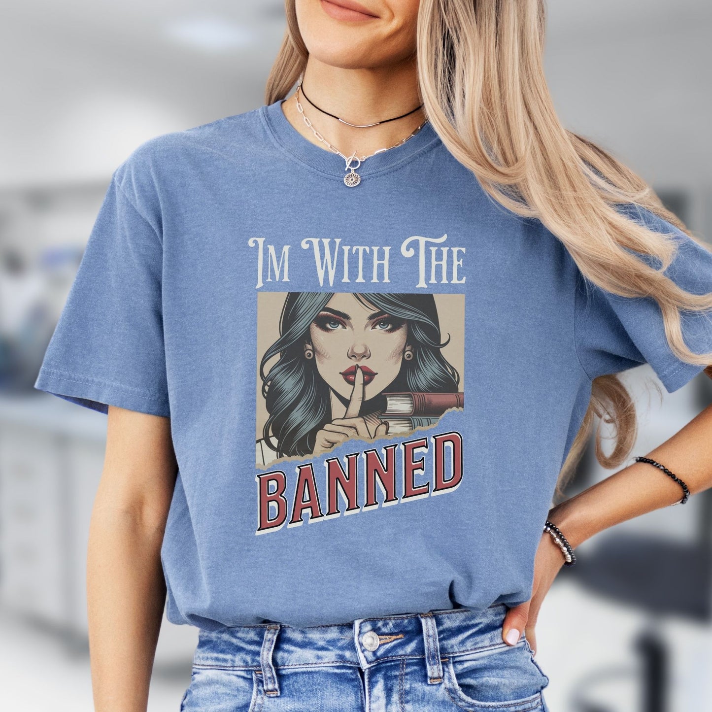 I'm With The Banned, Book Lover's T-Shirt BO003