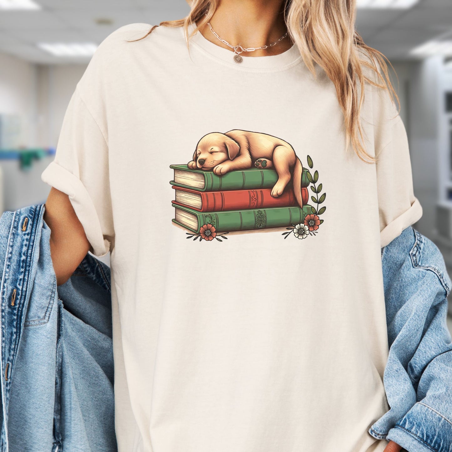 Sleeping Puppy on Books - Book Lovers - BO010