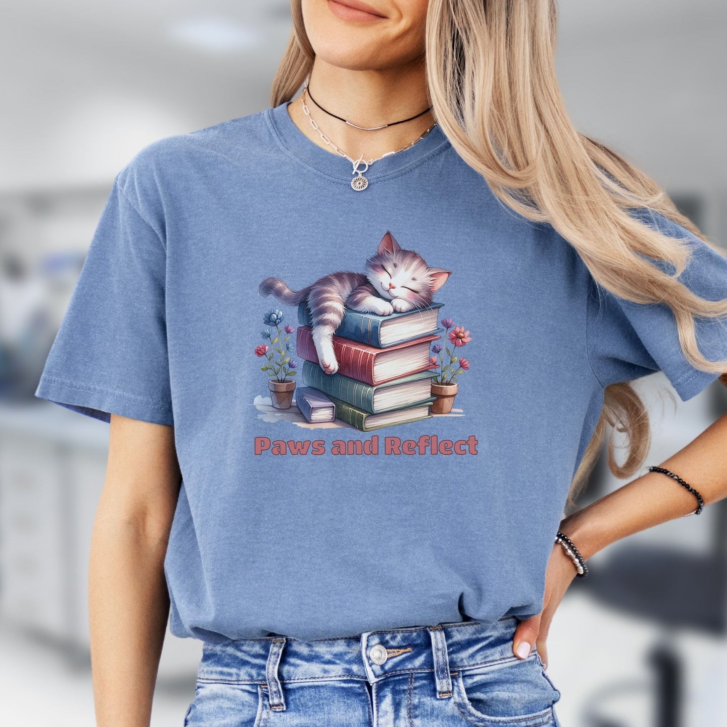Paws and Reflect - Book Lover Shirt  BO011
