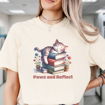 Paws and Reflect - Book Lover Shirt  BO011