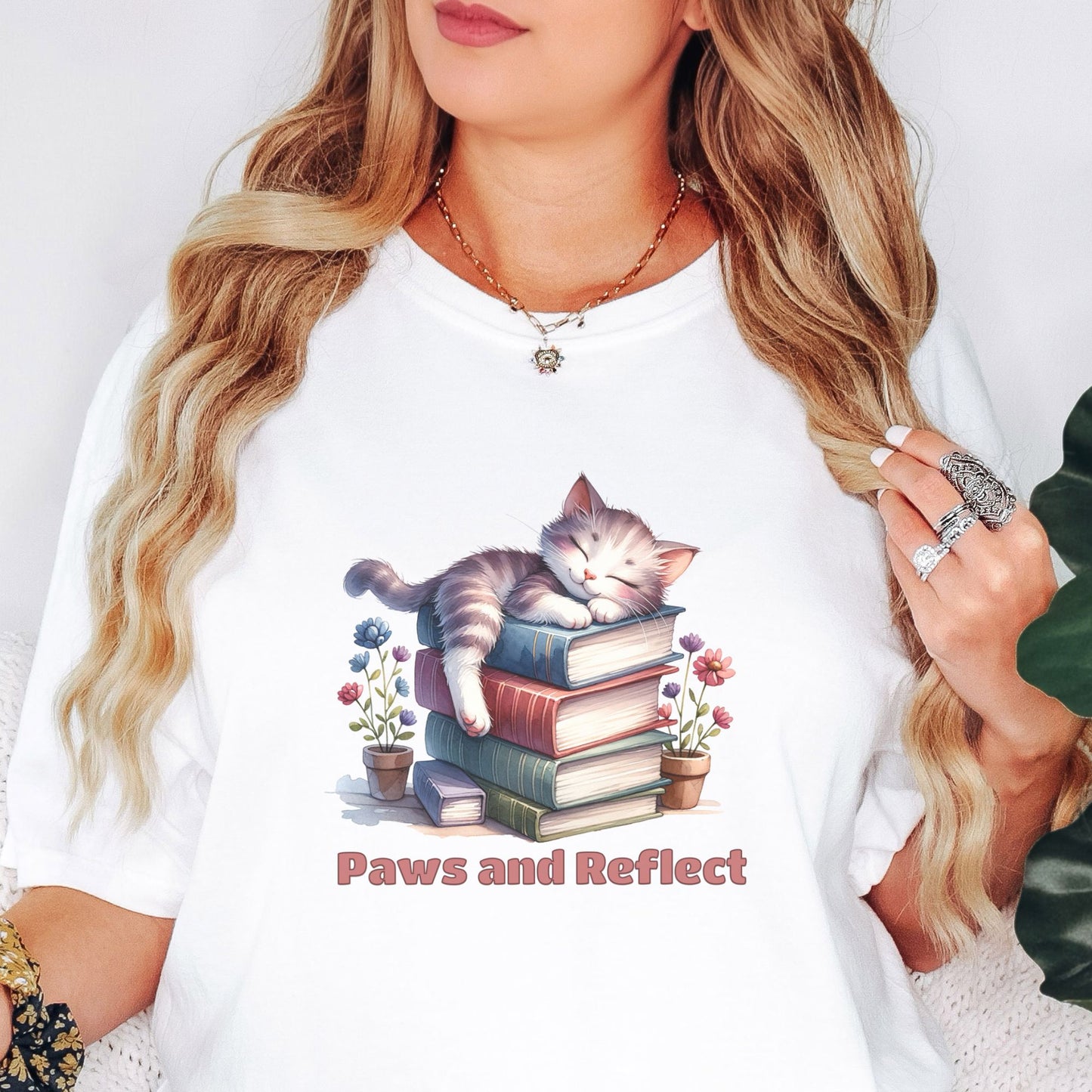 Paws and Reflect - Book Lover Shirt  BO011
