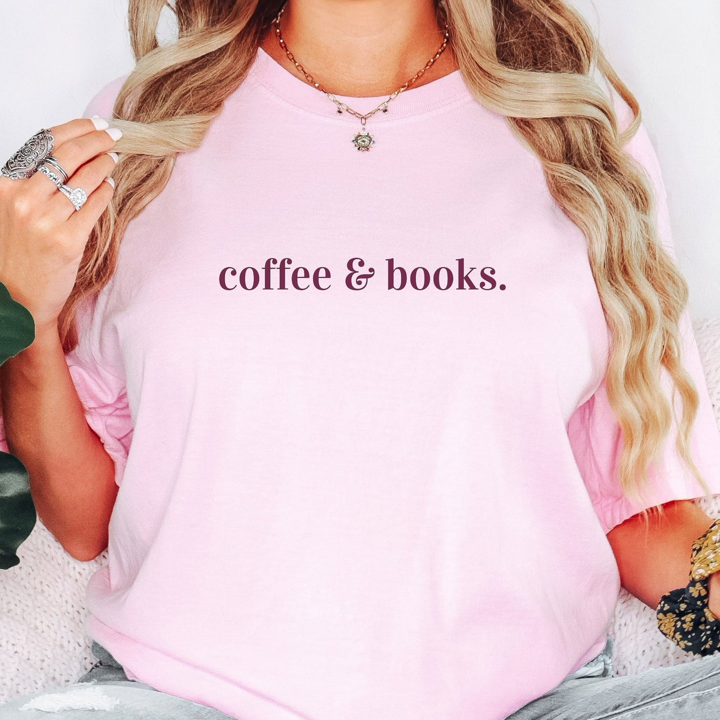 Coffee & Books, Book Lover T-Shirt BO013