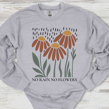No Rain No Flowers Red Daisy Sweatshirt