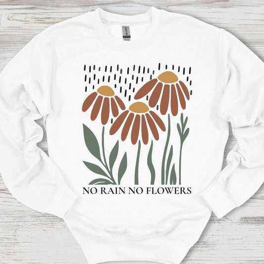 No Rain No Flowers Red Daisy Sweatshirt