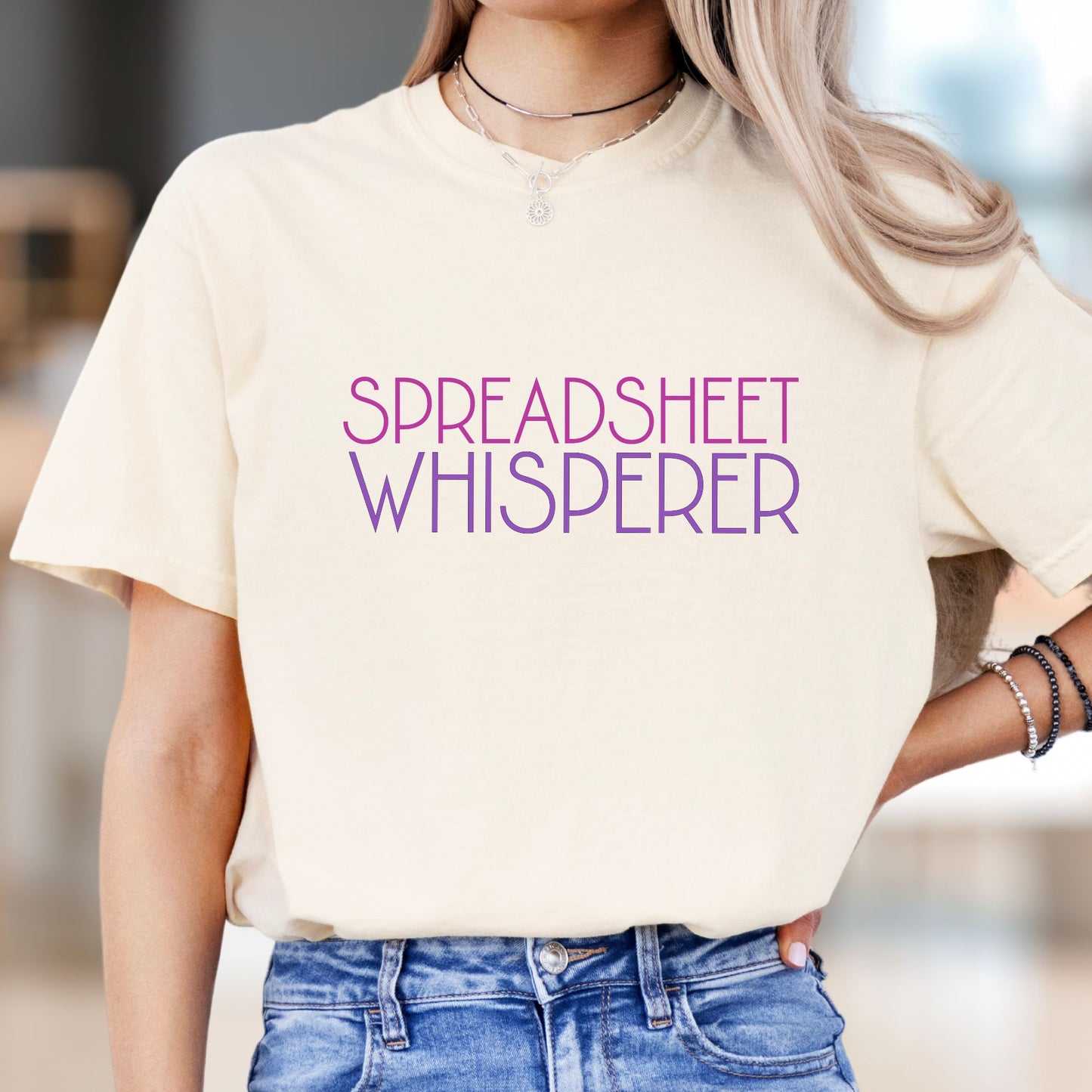 Funny Teacher T-Shirt - Spreadsheet Whisperer MT005