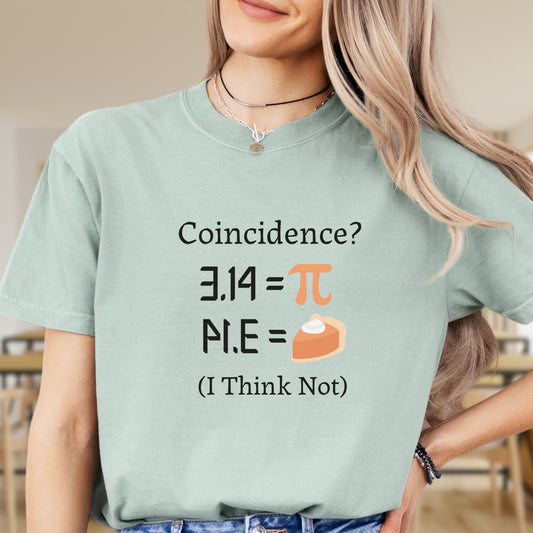 Funny Math Teacher T-Shirt - PI Coincidence, MT008