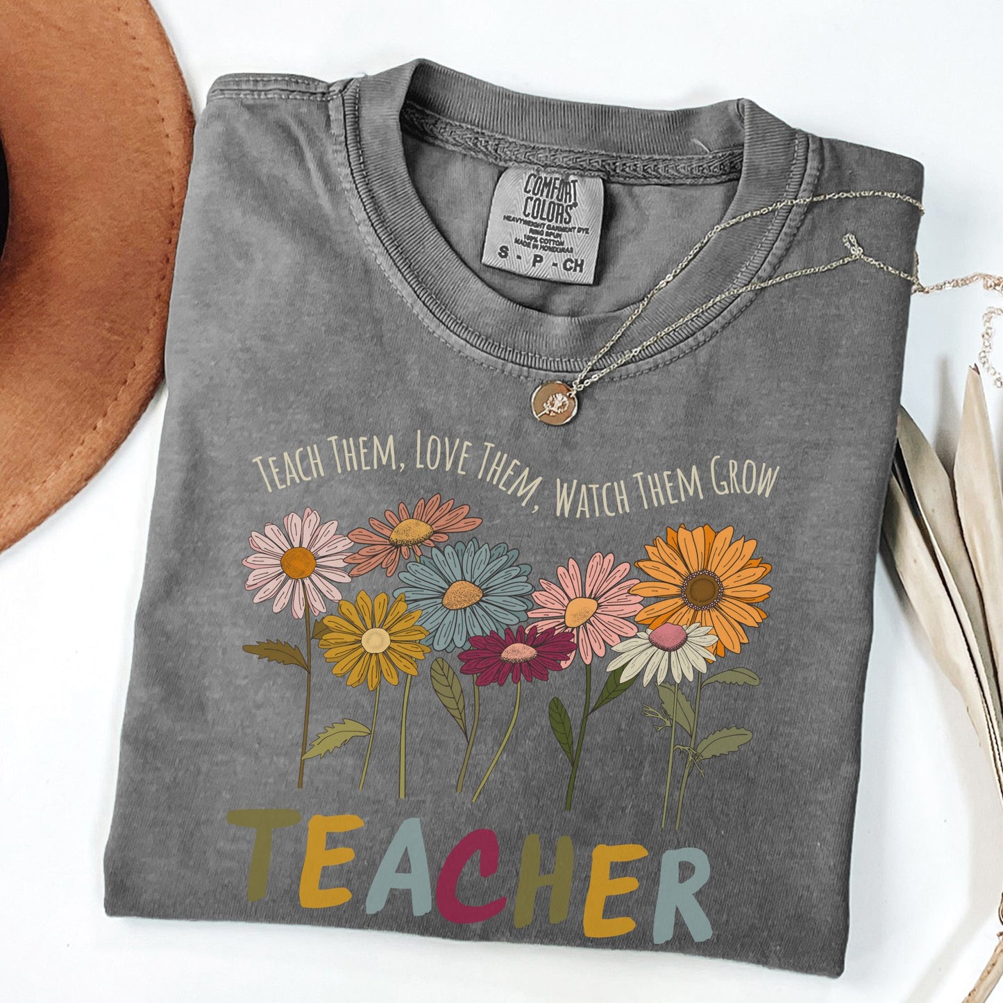 Wildflower Teacher Shirt, Teach, Love, Teacher TE022