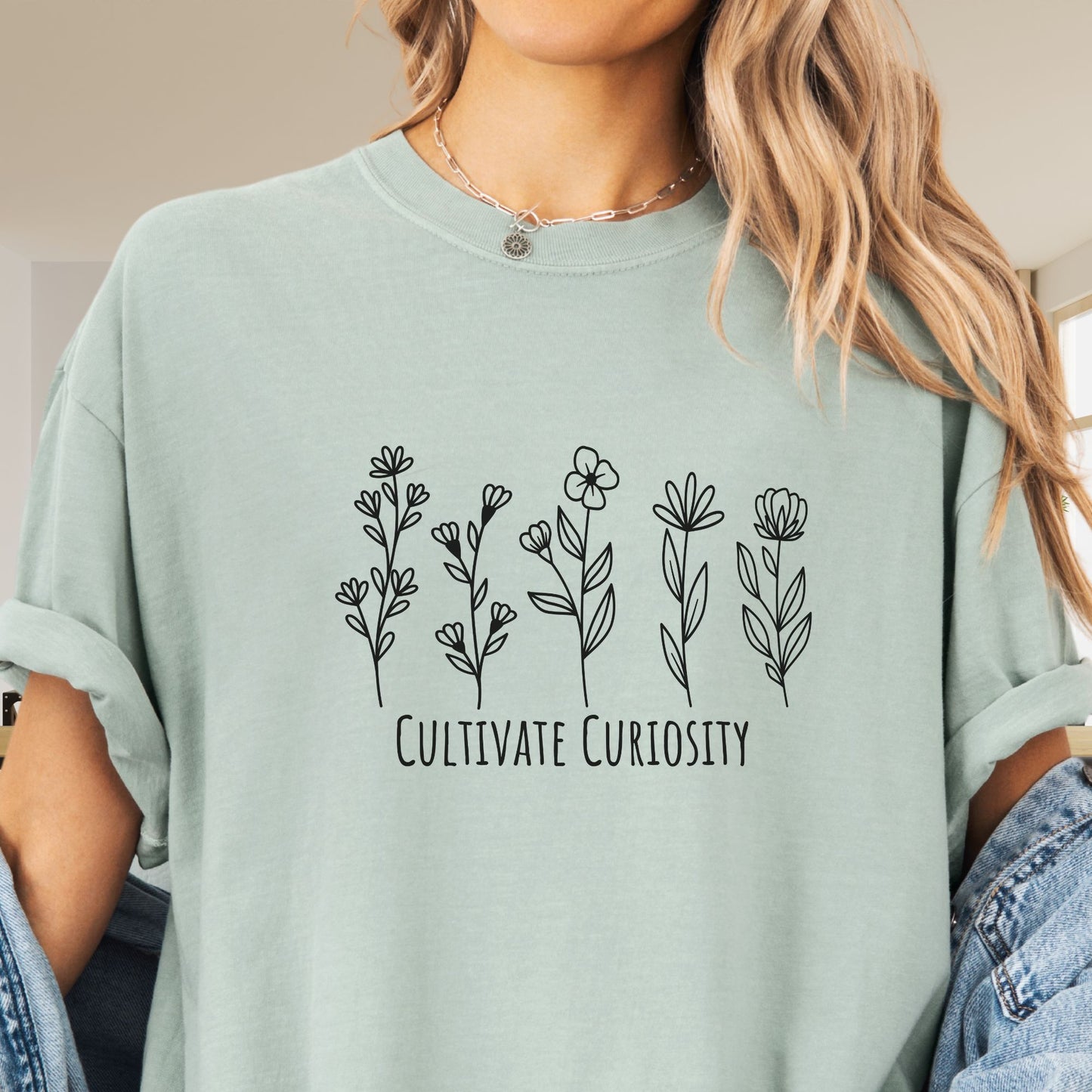 Wildflower Teacher Shirt, Cultivating Curiosity,  TE025