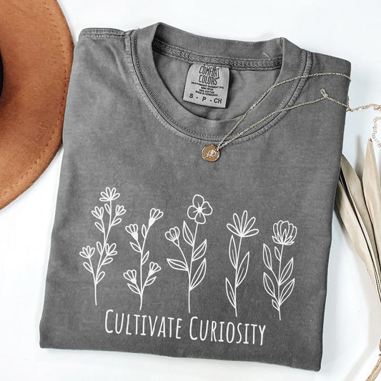 Wildflower Teacher Shirt, Cultivating Curiosity,  TE025