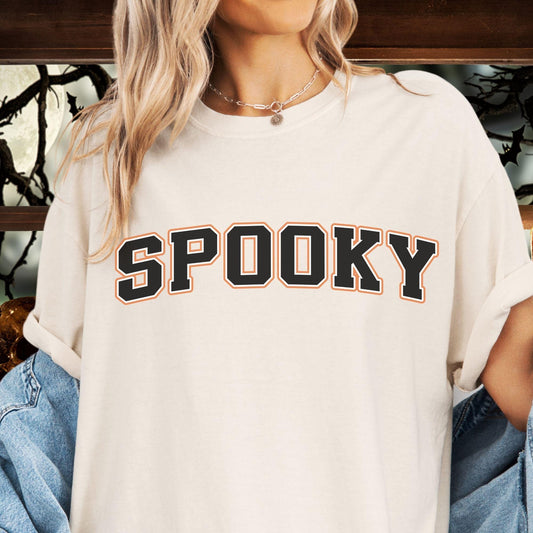 Cute Halloween T-Shirt, SPOOKY Black Letters,  HA001A