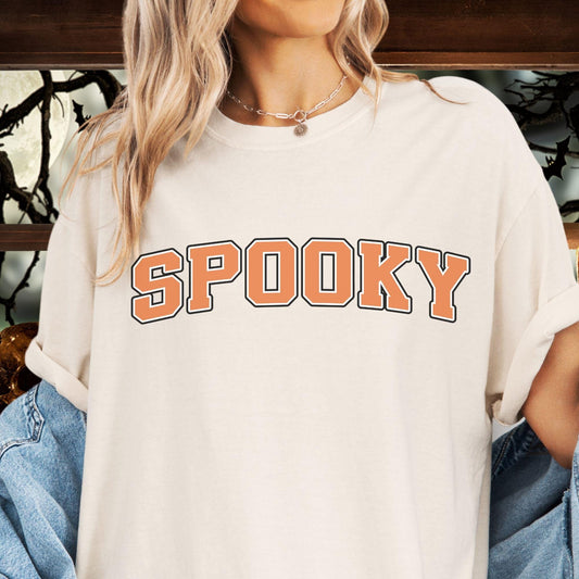 Cute Halloween T-Shirt,  SPOOKY Orange Letters, HA001B