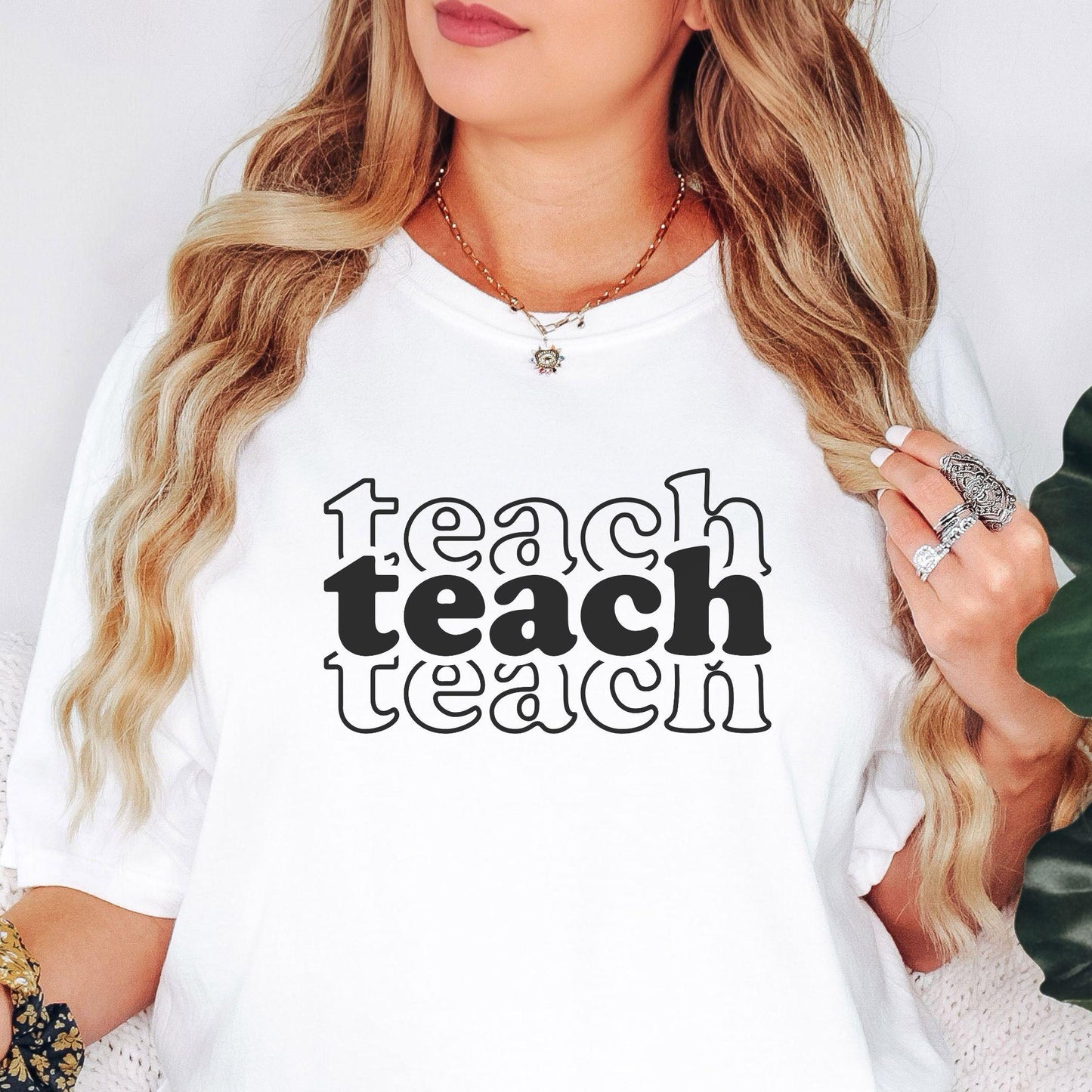 Teacher T-shirt - Stacked  Words TE020