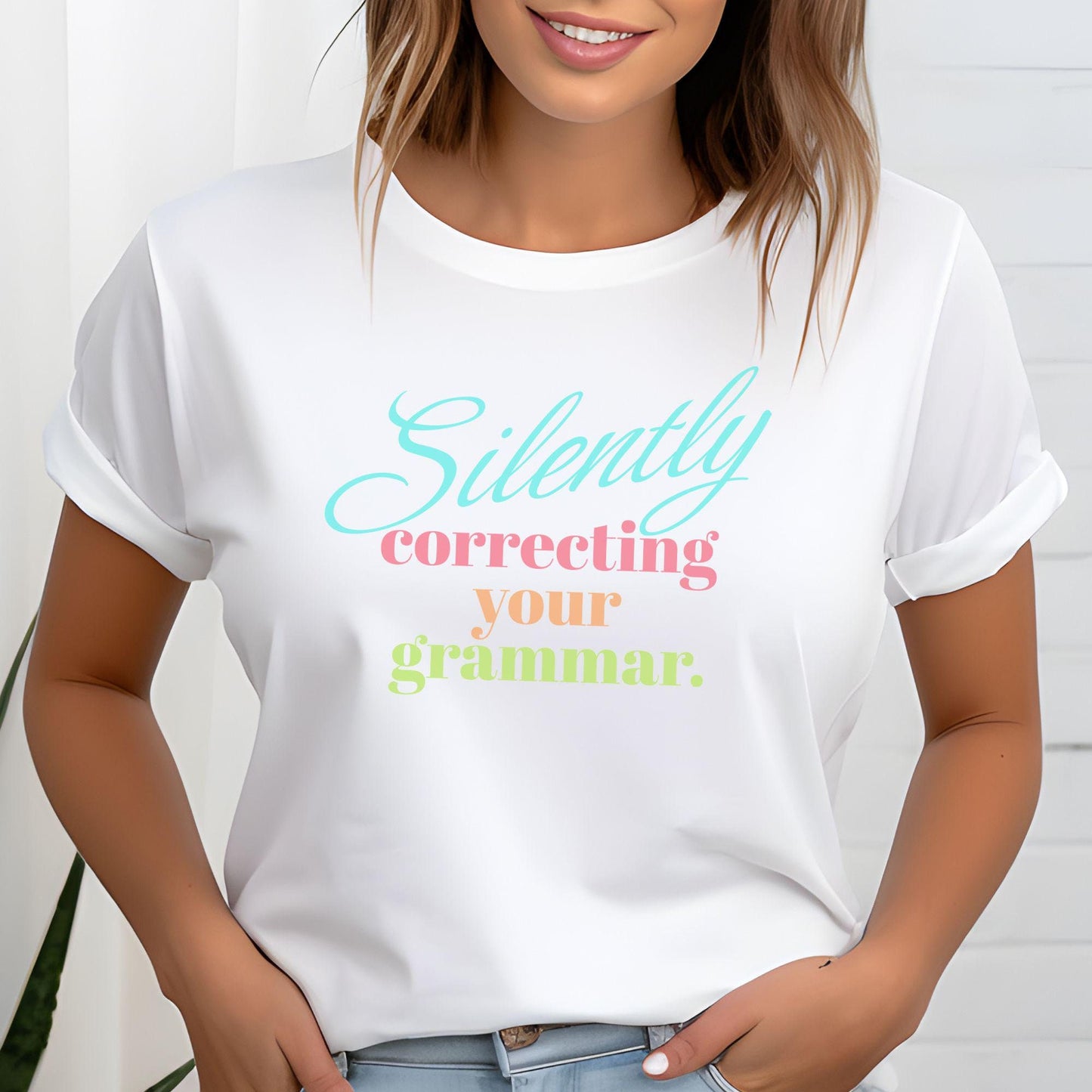 Funny English and Grammar Teacher T-Shirt - Correcting Grammar, TE006