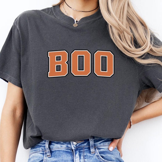 Cute Halloween T-Shirt, BOO Orange Letters, HA002