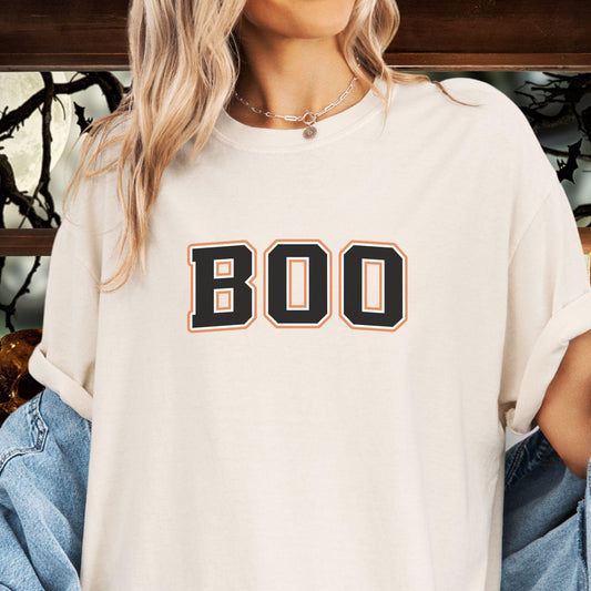 Cute Halloween T-Shirt,  BOO Black Letters, HA002A