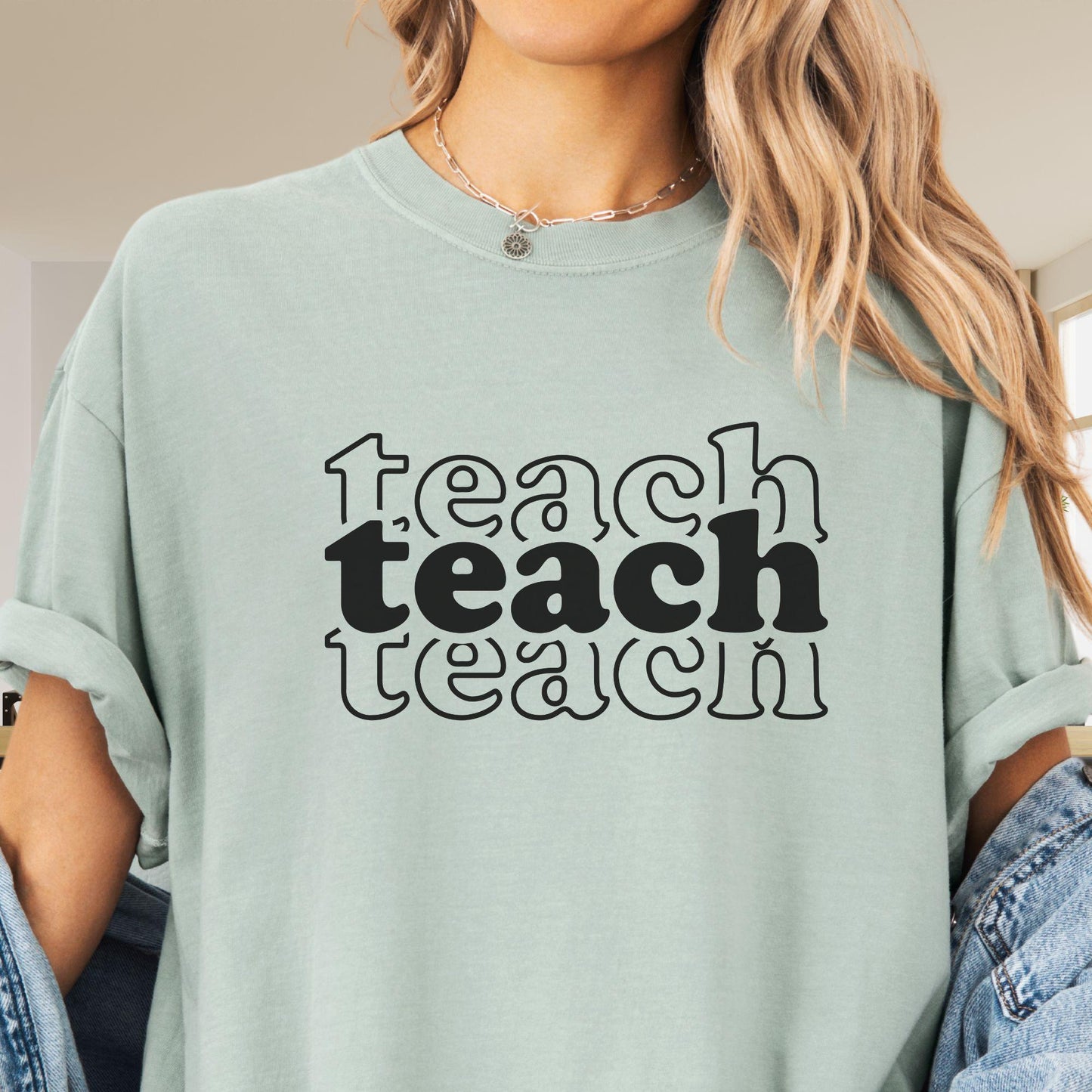 Teacher T-shirt - Stacked  Words TE020