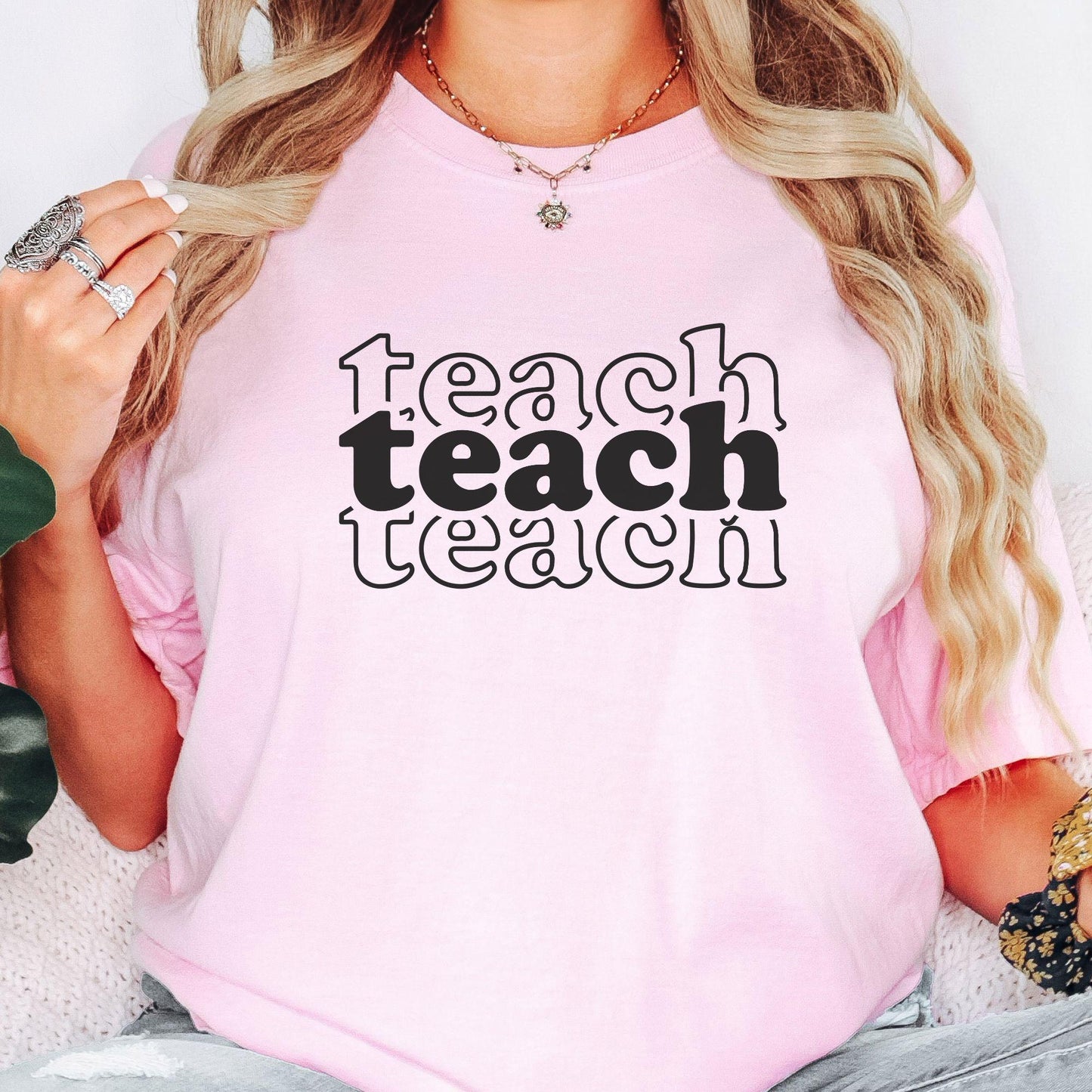 Teacher T-shirt - Stacked  Words TE020