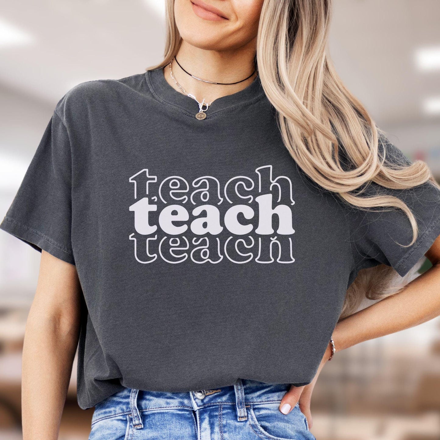 Teacher T-shirt - Stacked  Words TE020