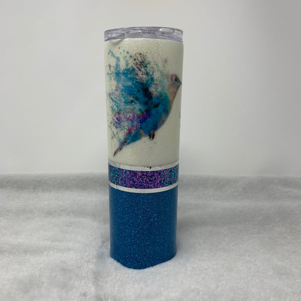 Tumbler - Teal Blue Hummingbird