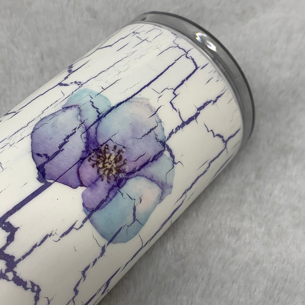 Tumbler - Purple Florals Crackle