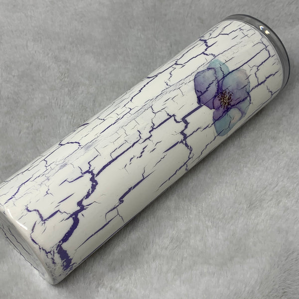 Tumbler - Purple Florals Crackle