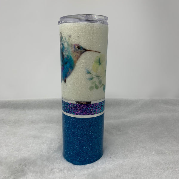 Tumbler - Teal Blue Hummingbird