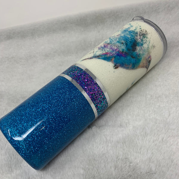 Tumbler - Teal Blue Hummingbird