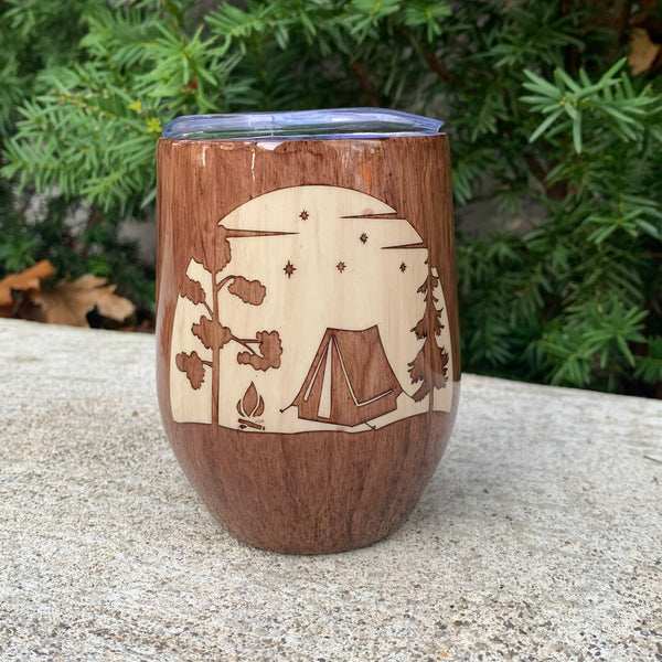 Tumbler - Woodgrain Camping Cup