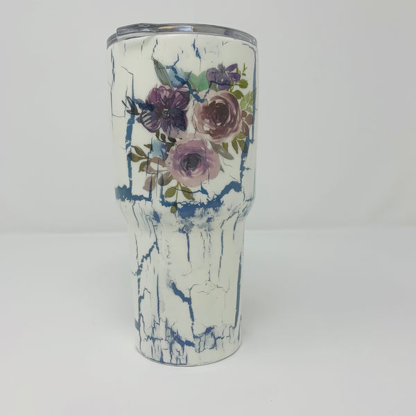 Tumbler - Rustic Rose Crackle