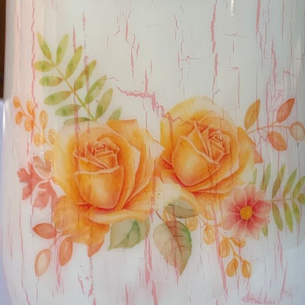 Tumbler - Yellow Rose Crackle