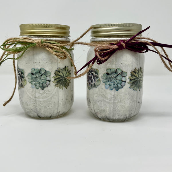 Mason Jar - Succulents