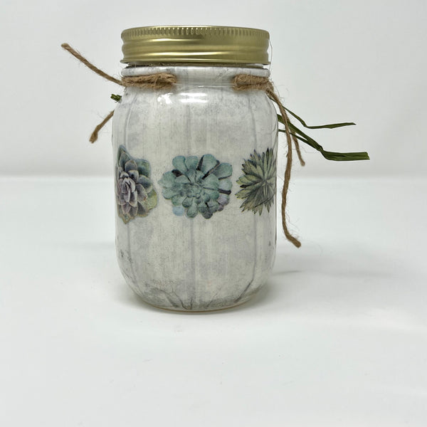 Mason Jar - Succulents