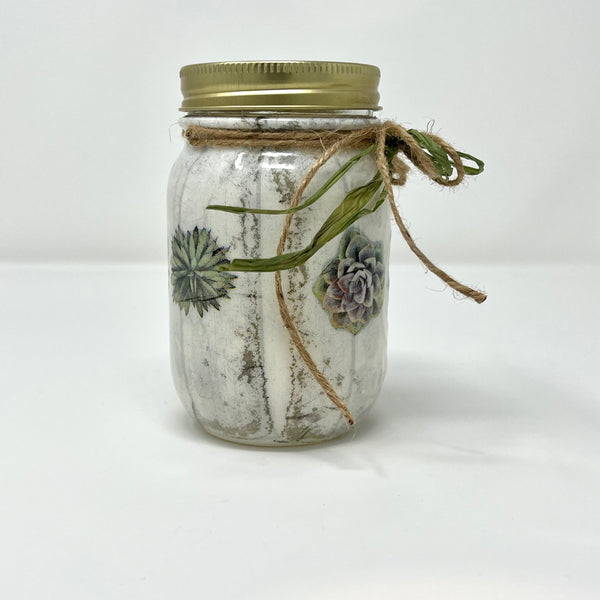 Mason Jar - Succulents