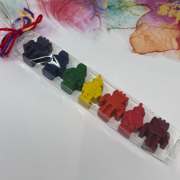 Crayon Shapes Mini Rainbow - Robot Shapes